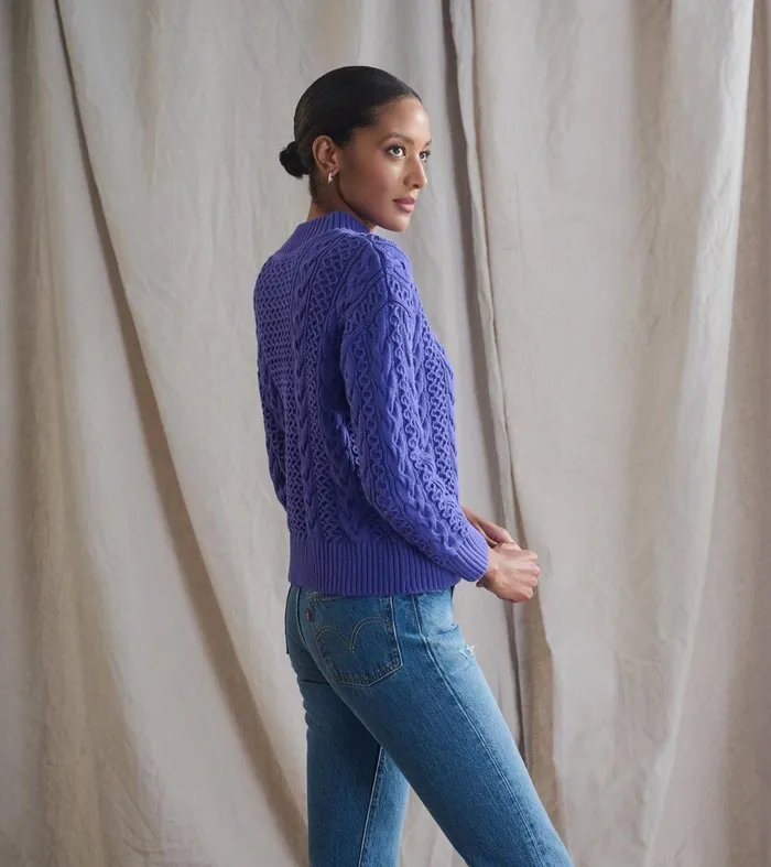 Sweaters Women Hatley Button Neck Sweater 8211 Ultra Violet