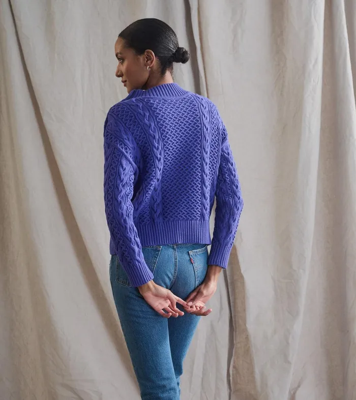 Sweaters Women Hatley Button Neck Sweater 8211 Ultra Violet