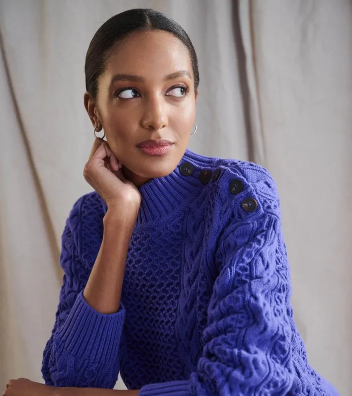 Sweaters Women Hatley Button Neck Sweater 8211 Ultra Violet