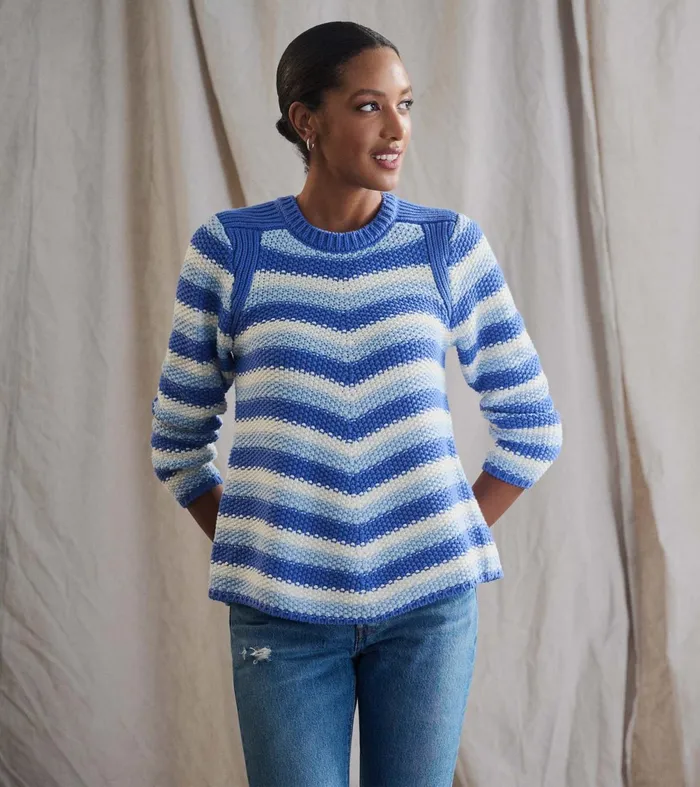 Sweaters Women Hatley Chevron Swing Sweater 8211 Navy Blue