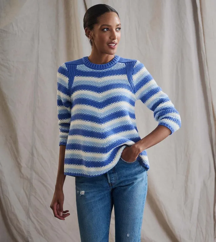 Sweaters Women Hatley Chevron Swing Sweater 8211 Navy Blue