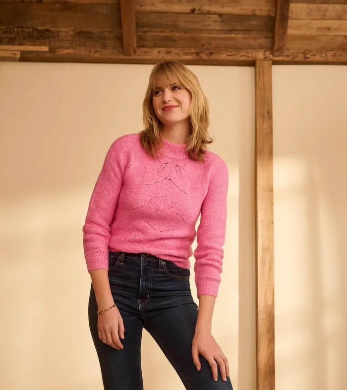 Sweaters Women Hatley Petal Cable Sweater 8211 Raspberry Pink