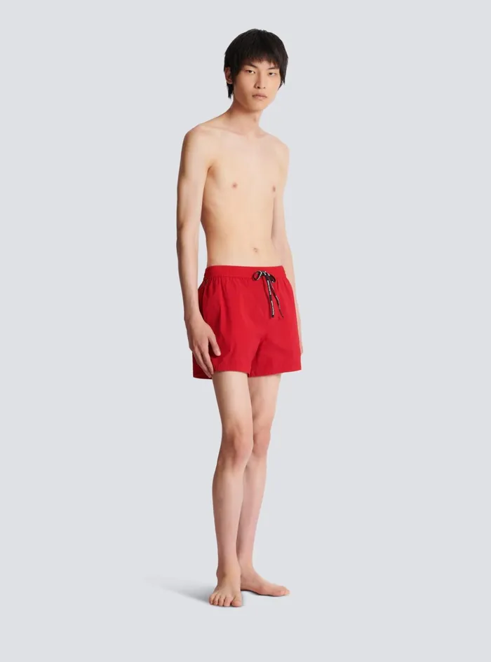 Swim Shorts Red Men Balmain Swimwear
