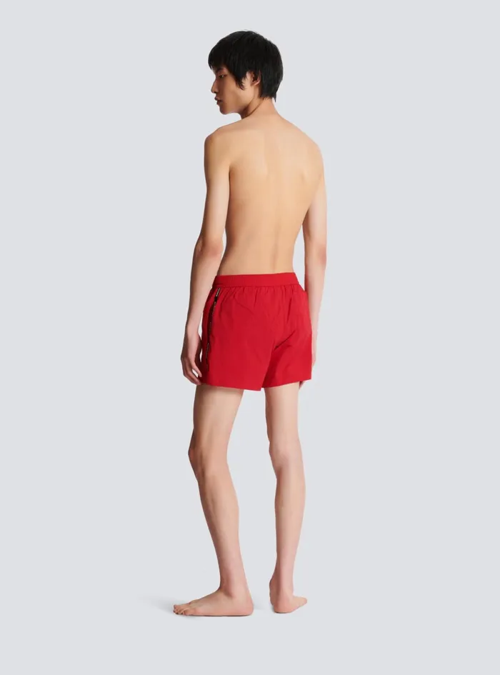 Swim Shorts Red Men Balmain Swimwear