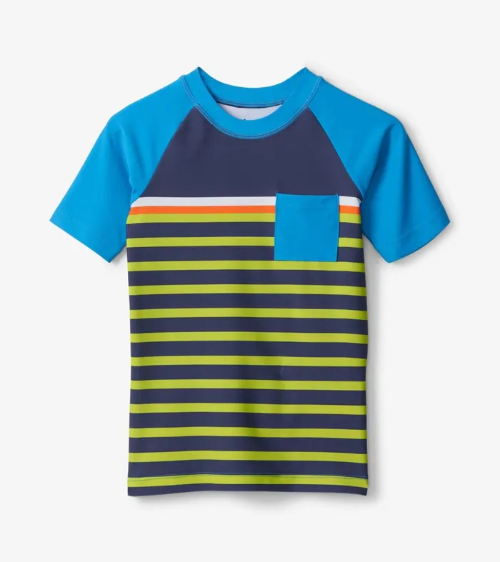 Swimwear Boys Hatley Fish Stripes Short Sleeve Rashguard
