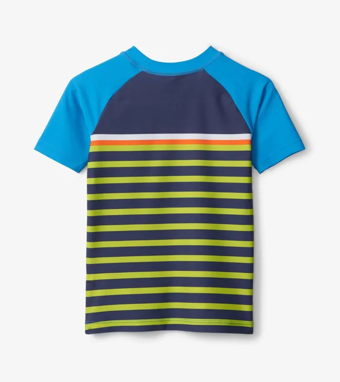 Swimwear Boys Hatley Fish Stripes Short Sleeve Rashguard