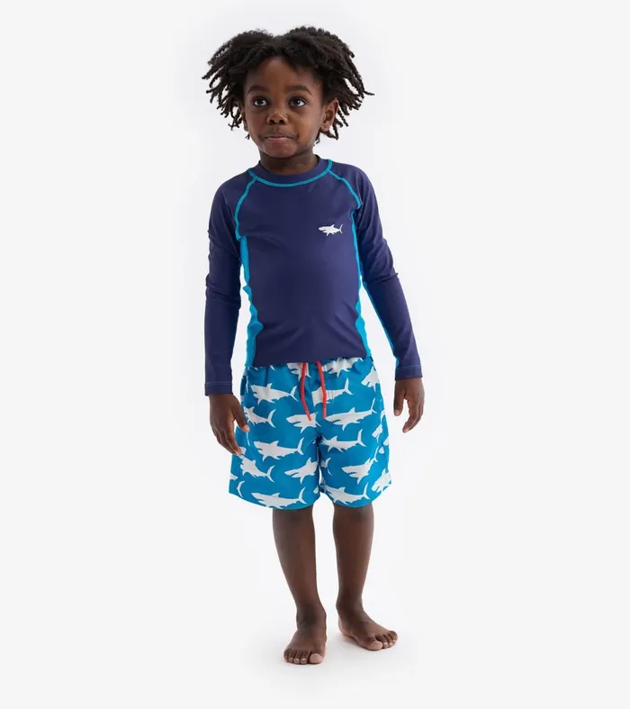 Swimwear Boys Hatley Hawaiian Ocean Long Sleeve Rashguard