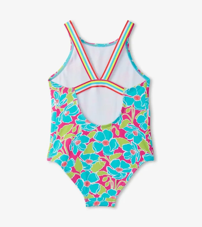 Swimwear Girls Hatley Girls Floating Poppies OnePiece Swimsuit