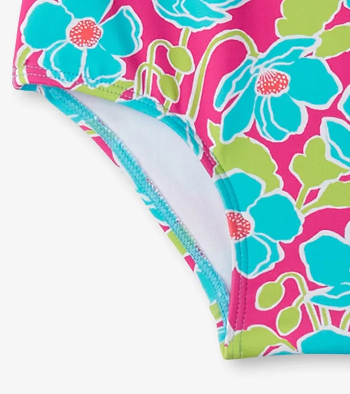 Swimwear Girls Hatley Girls Floating Poppies OnePiece Swimsuit