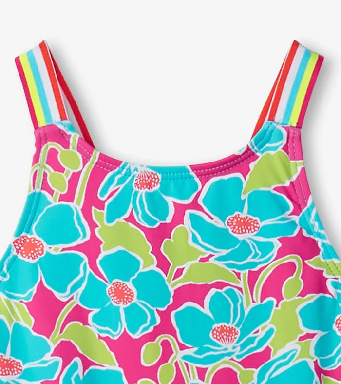 Swimwear Girls Hatley Girls Floating Poppies OnePiece Swimsuit