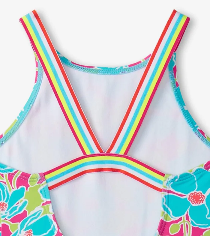 Swimwear Girls Hatley Girls Floating Poppies OnePiece Swimsuit