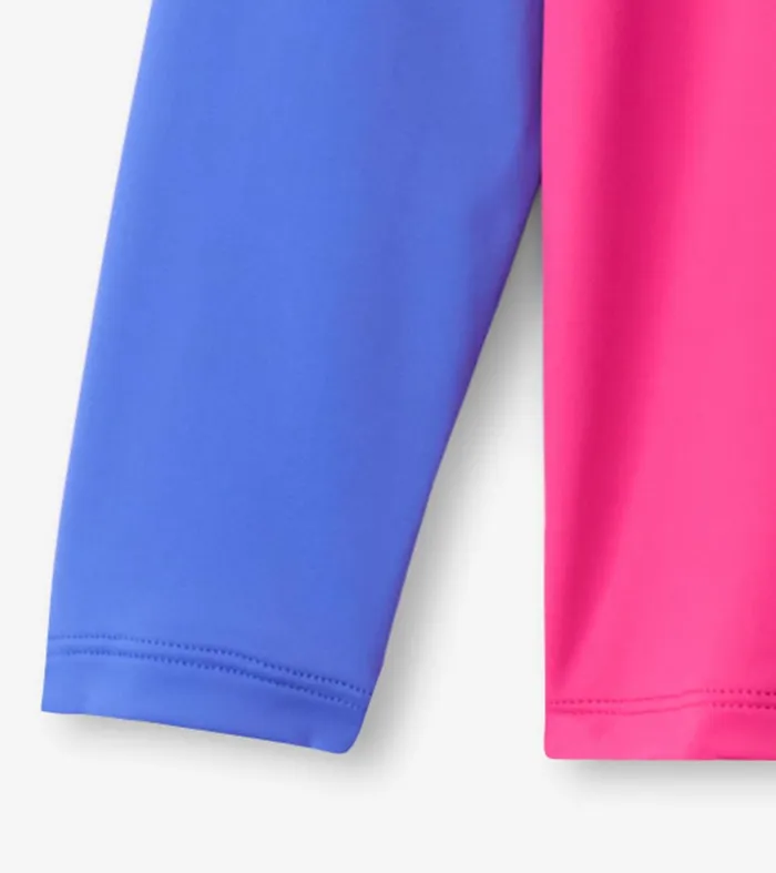Swimwear Girls Hatley Girls Fuschia Purple Long Sleeve Rashguard
