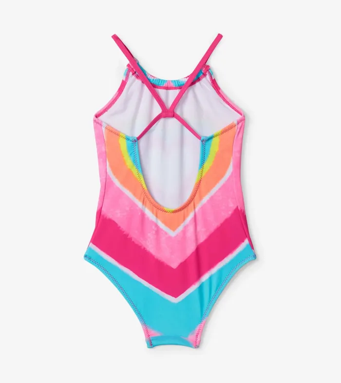 Swimwear Girls Hatley Psychedelic Heart Gather Front Swimsuit