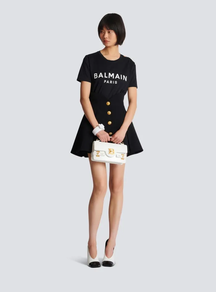 Tshirt With Paris Print Black Women Balmain TShirts