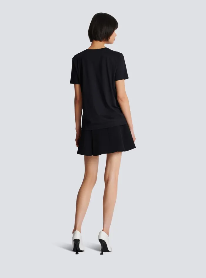 Tshirt With Paris Print Black Women Balmain TShirts