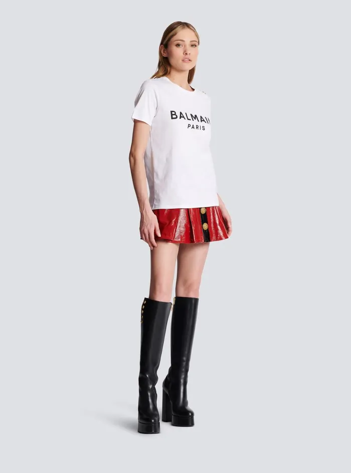 Tshirt With Paris Print White Women Balmain TShirts