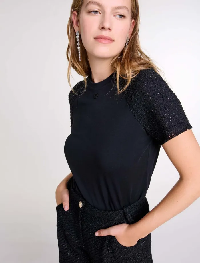 TShirts Women Maje Fancy TShirt Black