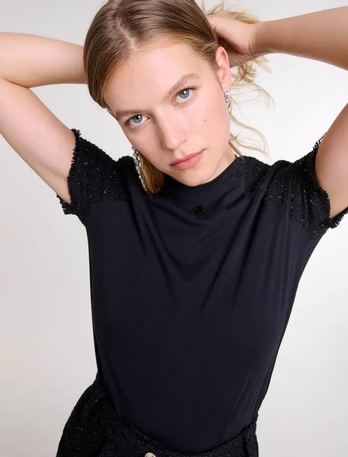 TShirts Women Maje Fancy TShirt Black