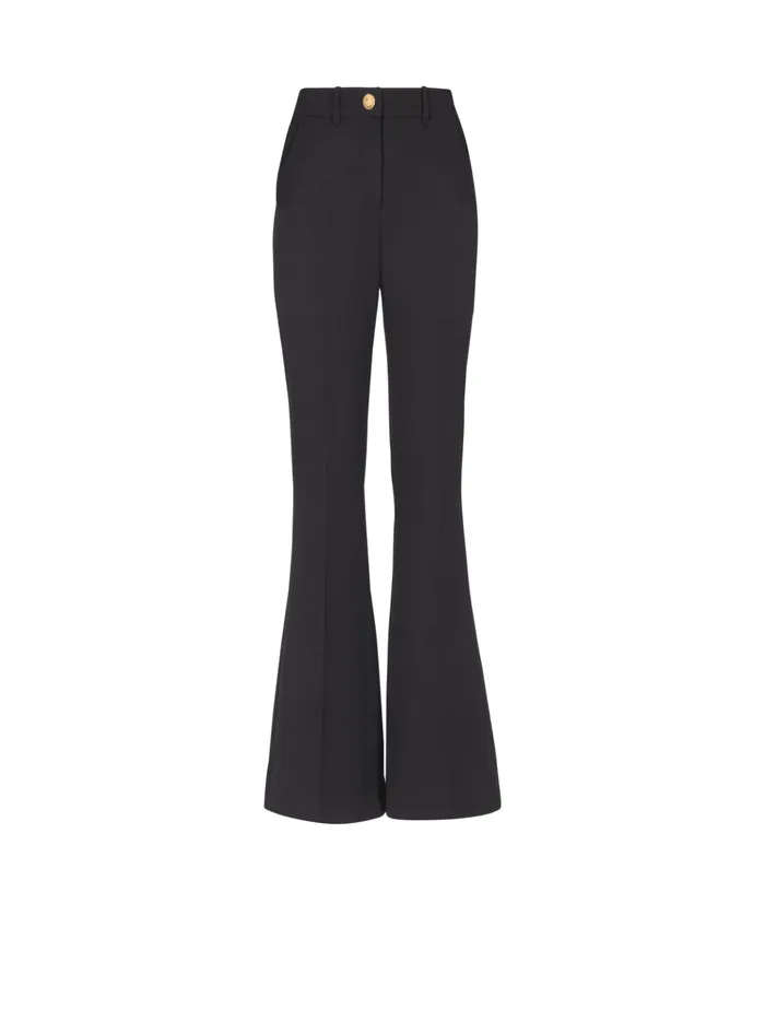 Tailored Grain De Poudre Trousers Black Women Balmain Trousers And Shorts