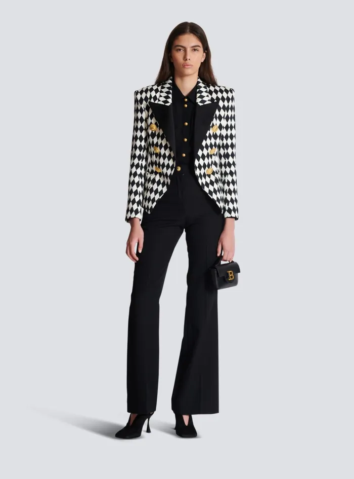 Tailored Grain De Poudre Trousers Black Women Balmain Trousers And Shorts