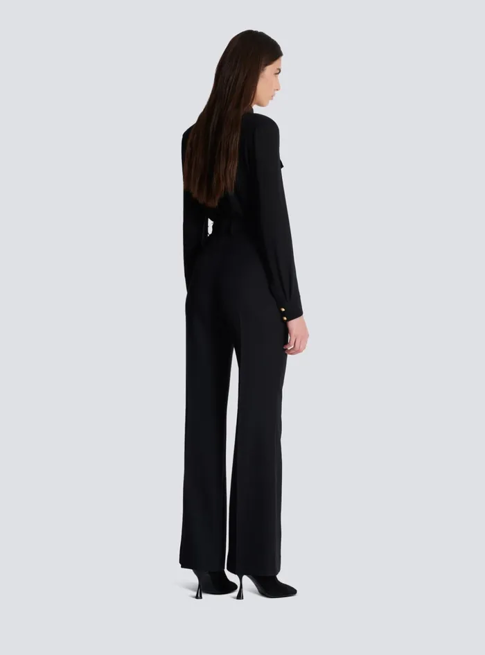 Tailored Grain De Poudre Trousers Black Women Balmain Trousers And Shorts