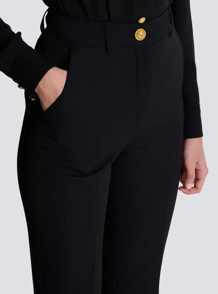 Tailored Grain De Poudre Trousers Black Women Balmain Trousers And Shorts