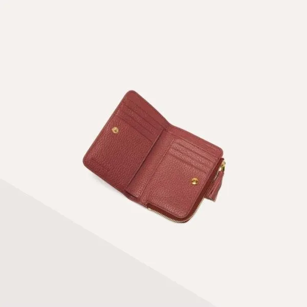 Tassel Ostrich Brandy Women Coccinelle Wallets and Small Leather Goods