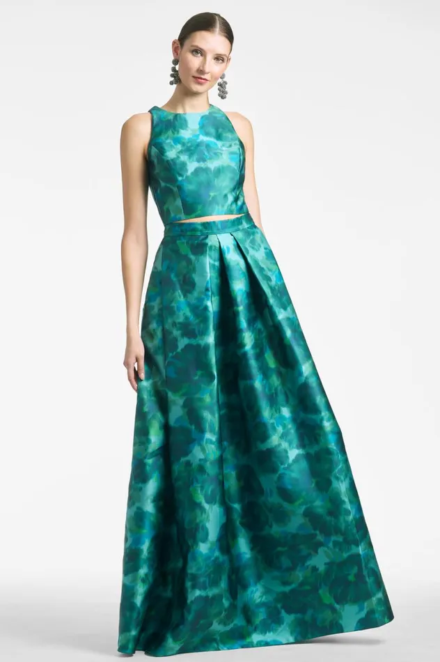 Tops and Blouses Women Sachin and Babi Lexie Top 8211 Emerald Watercolor Floral