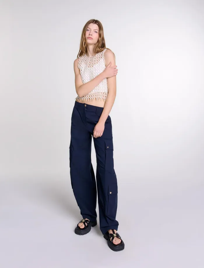 Tops and Shirts Women Maje Beaded Top Ecru