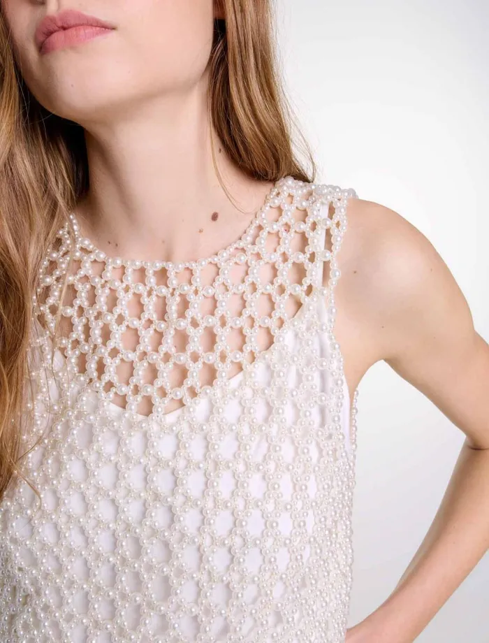 Tops and Shirts Women Maje Beaded Top Ecru