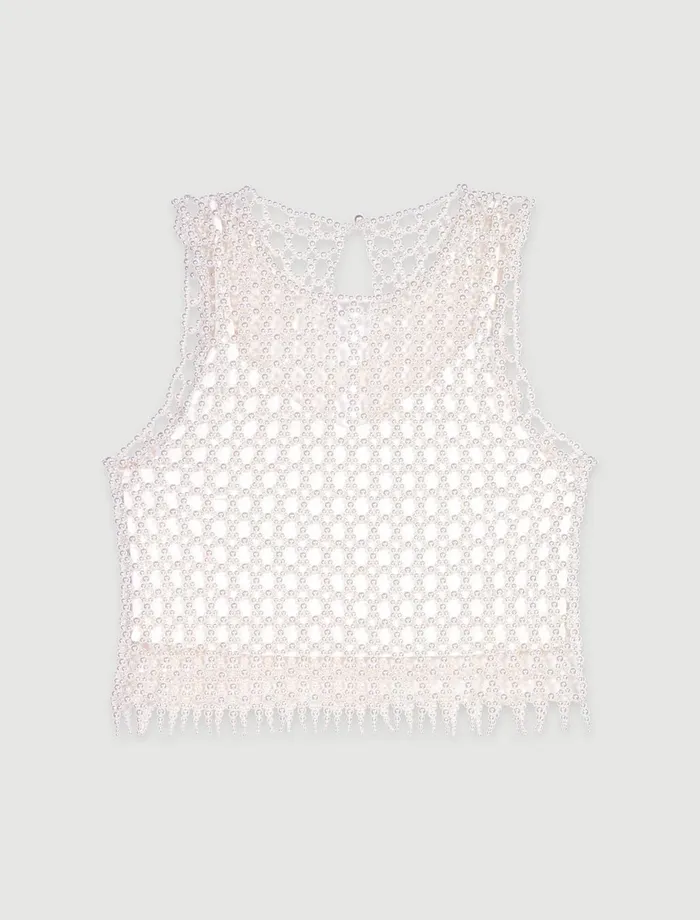 Tops and Shirts Women Maje Beaded Top Ecru