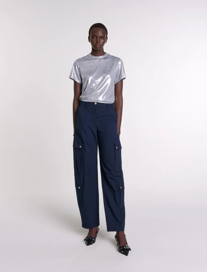 Tops and Shirts Women Maje Lam TShirt Silver