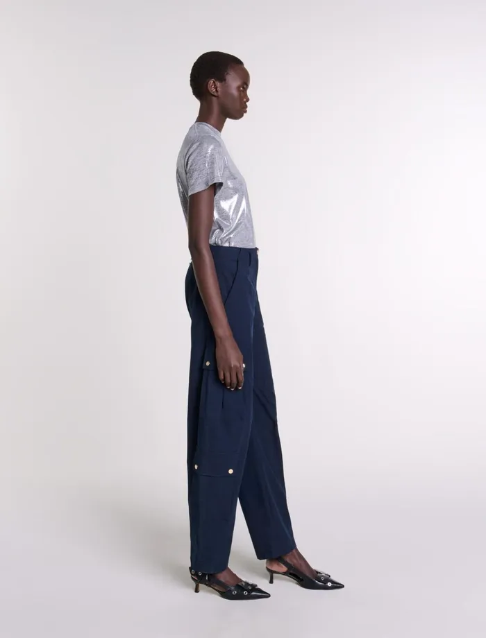 Tops and Shirts Women Maje Lam TShirt Silver