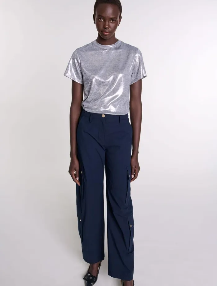 Tops and Shirts Women Maje Lam TShirt Silver