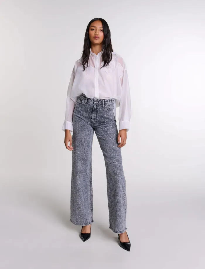 Tops and Shirts Women Maje Organza Shirt White