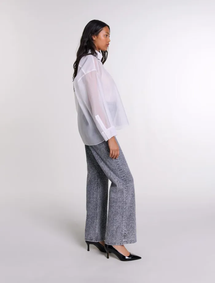 Tops and Shirts Women Maje Organza Shirt White