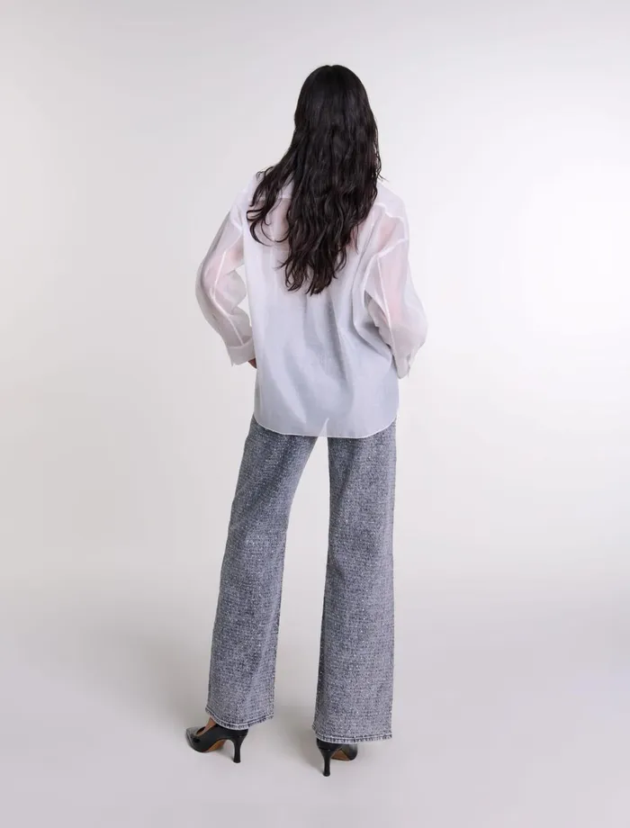 Tops and Shirts Women Maje Organza Shirt White