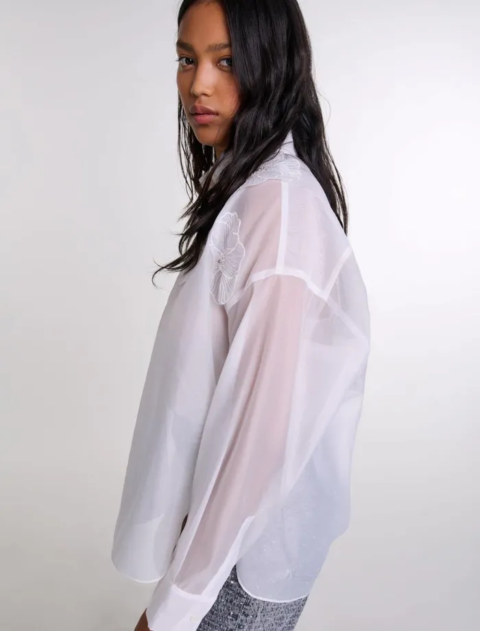 Tops and Shirts Women Maje Organza Shirt White