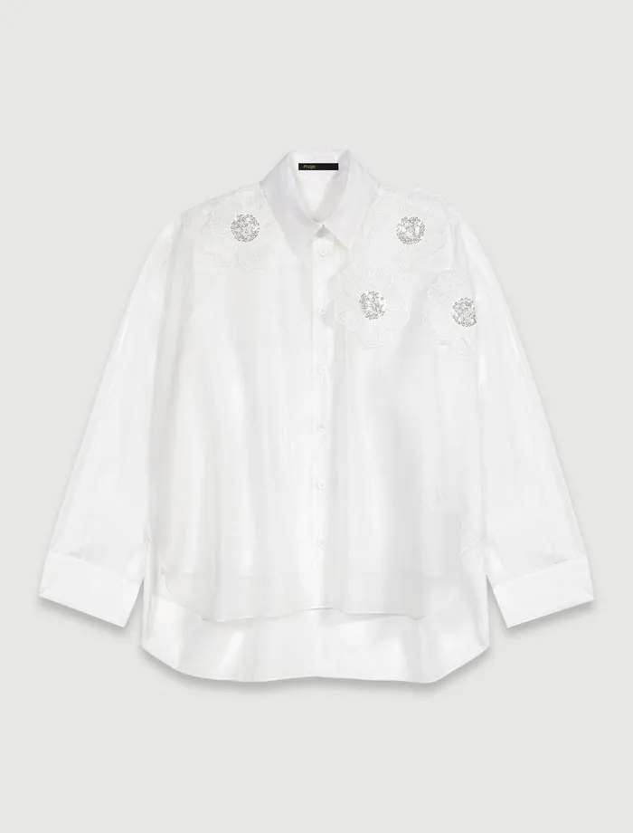 Tops and Shirts Women Maje Organza Shirt White