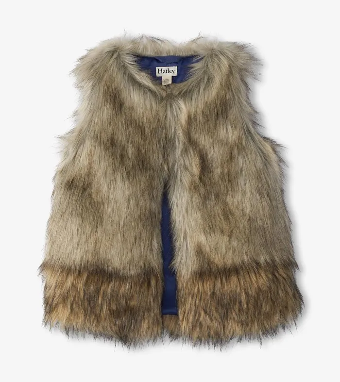 Tops Girls Hatley Girls Faux Fur Vest
