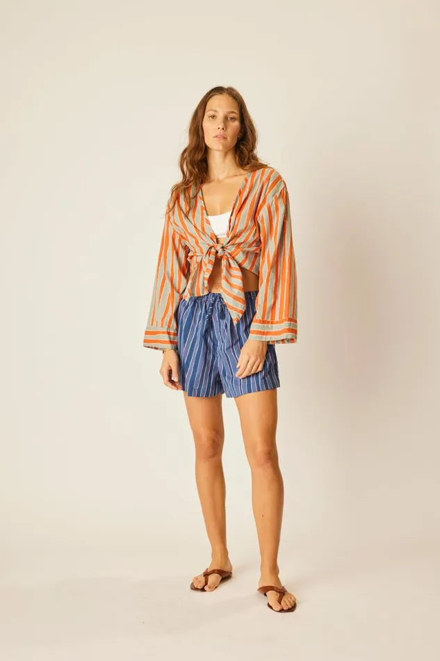 Tops Shop Natalie Martin ADRIANA TOP Batik Stripe Sage