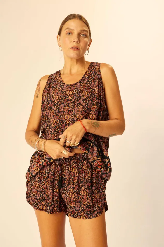 Tops Shop Natalie Martin ARIANA TANK Petite Fleur Noire