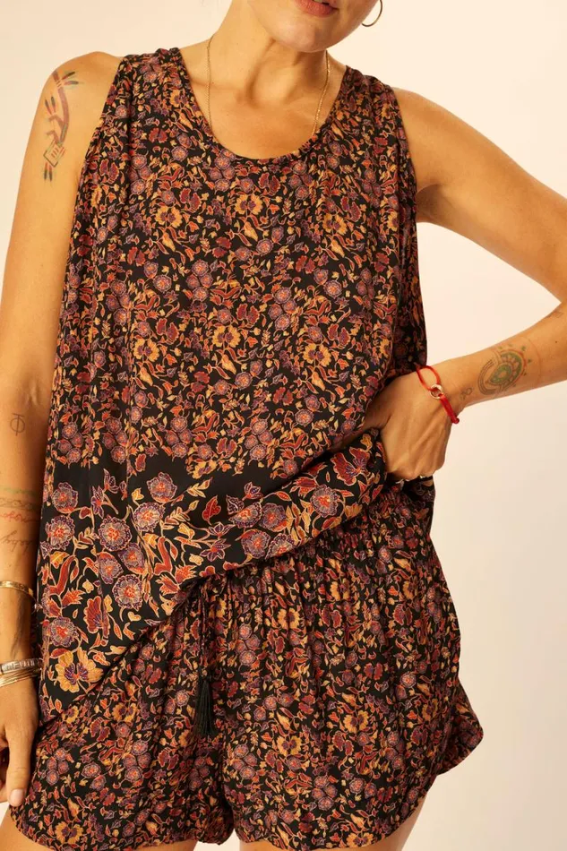 Tops Shop Natalie Martin ARIANA TANK Petite Fleur Noire