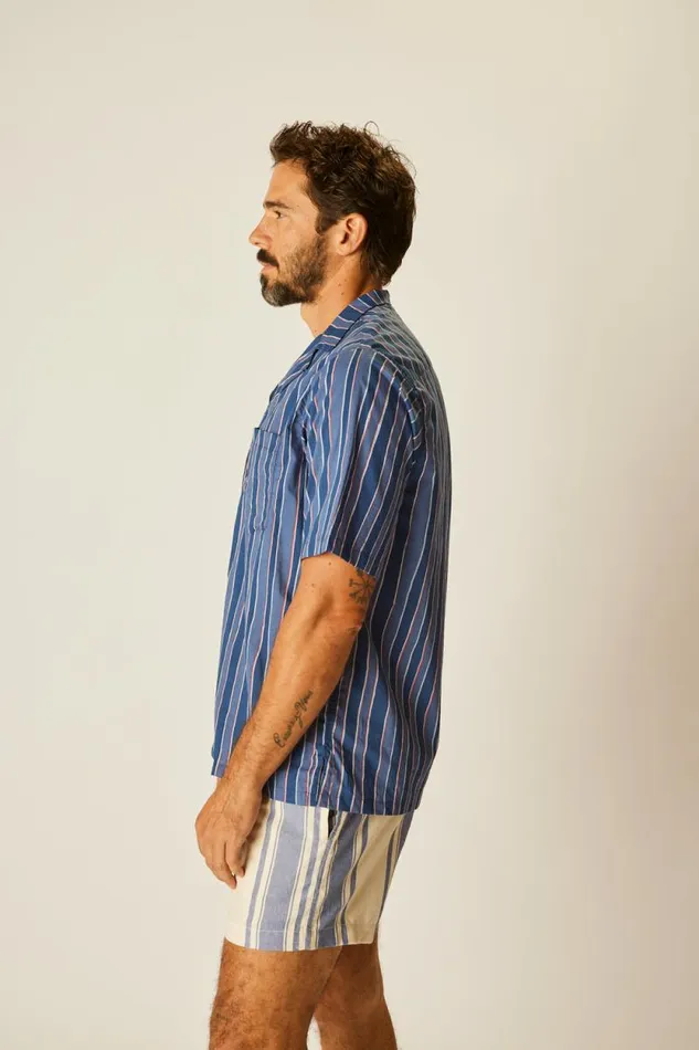 Tops Shop Natalie Martin KEVIN SHIRT Batik Stripe Navy