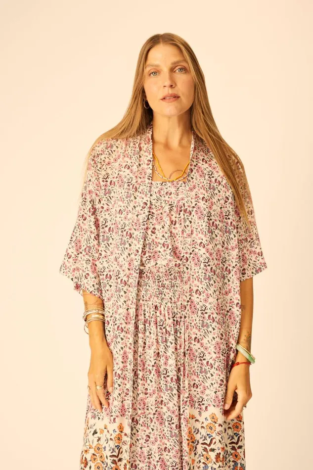Tops Shop Natalie Martin LENNON KIMONO Petite Fleur Rose
