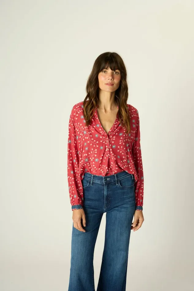 Tops Shop Natalie Martin LESLIE SHIRT Pinwheel Barn Red