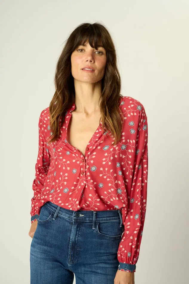 Tops Shop Natalie Martin LESLIE SHIRT Pinwheel Barn Red