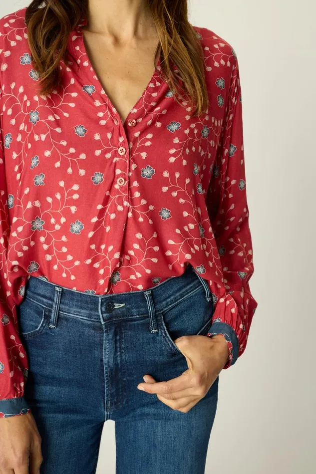 Tops Shop Natalie Martin LESLIE SHIRT Pinwheel Barn Red