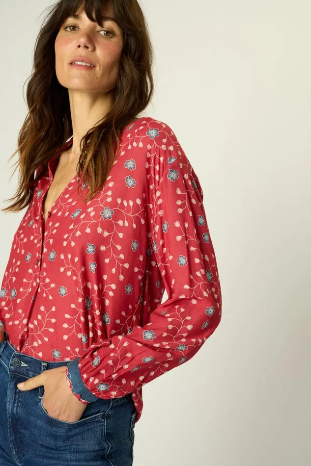 Tops Shop Natalie Martin LESLIE SHIRT Pinwheel Barn Red