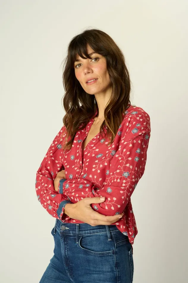 Tops Shop Natalie Martin LESLIE SHIRT Pinwheel Barn Red